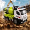 White and black-edged toy cement mixer truck, children's educational engineering vehicle Specification image